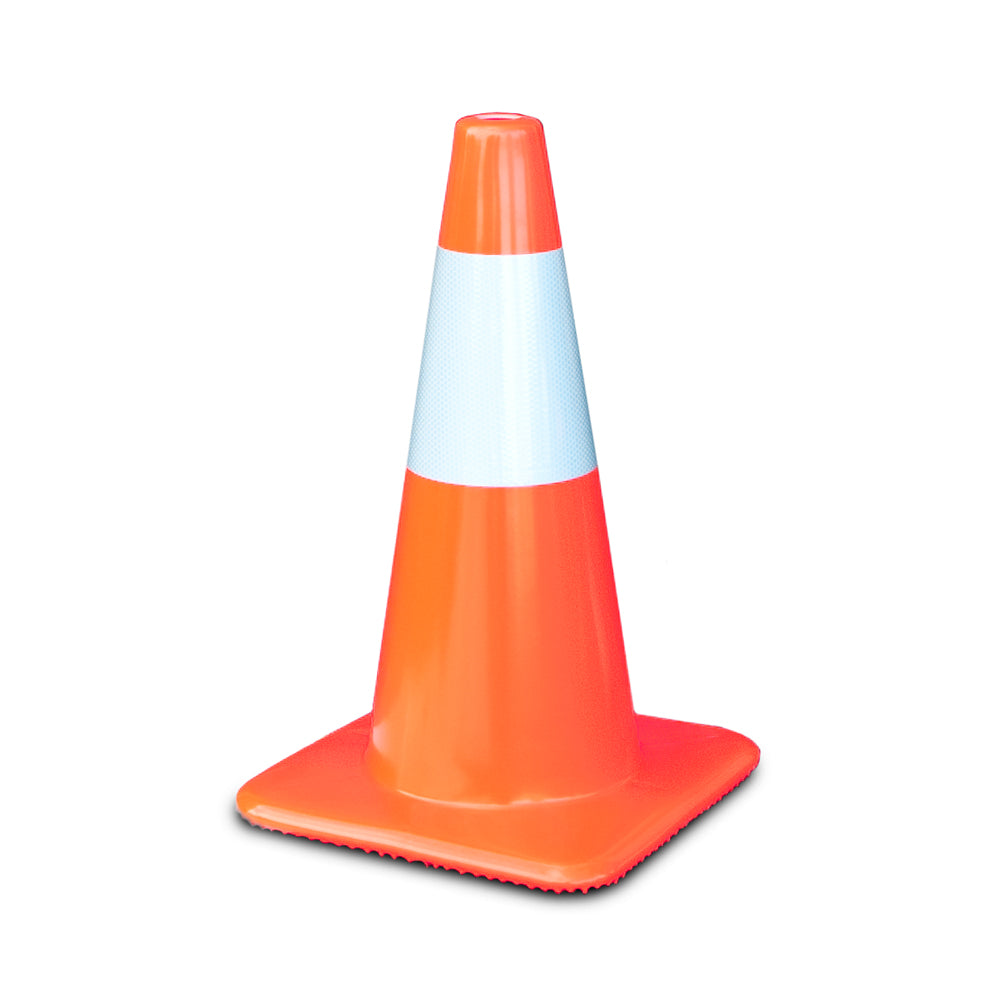 Tri-Glo 18" 3lb Orange Wide Traffic Cone with 6" 3M Reflective Collars
