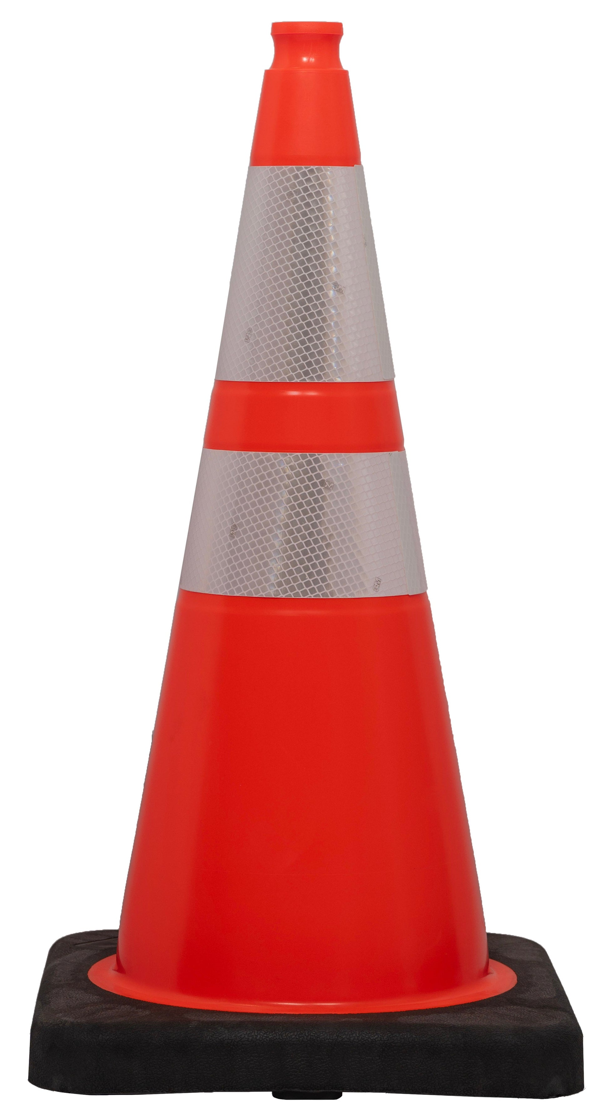 28" 10lb Orange Wide Traffic Cone with 6" and 4" 3M 3340i Reflective Collars
