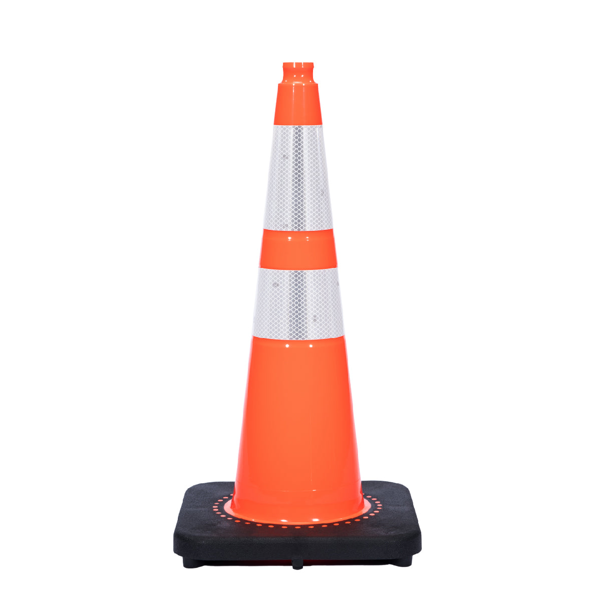 Revolution 28" 10lb Orange Slim Traffic Cone with 6" and 4" 3M Reflective Collars