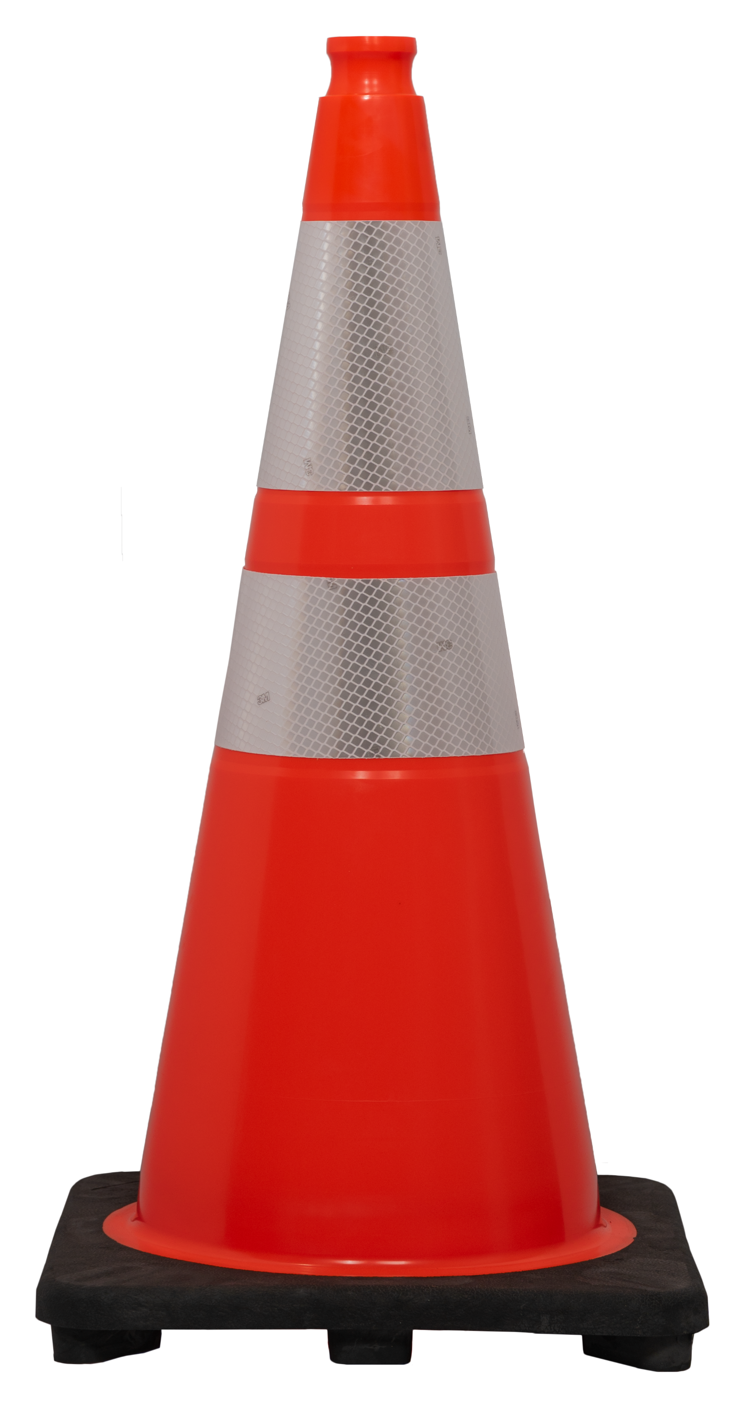 28" 7lb Orange Wide Traffic Cone with 6" and 4" 3M 3340i Reflective Collars-1